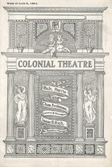 Cover of a program for the Colonial Theatre in Boston, dated June 8th, 1903, featuring the performance of 'A Chinese Honeymoon'