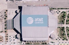 Satellite view of AT&T Center in San Antonio, Texas