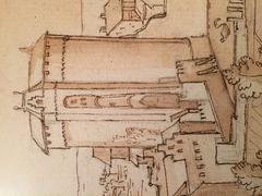 Halle Gate in Brussels detailed drawing by Remigio Cantagallina circa 1612
