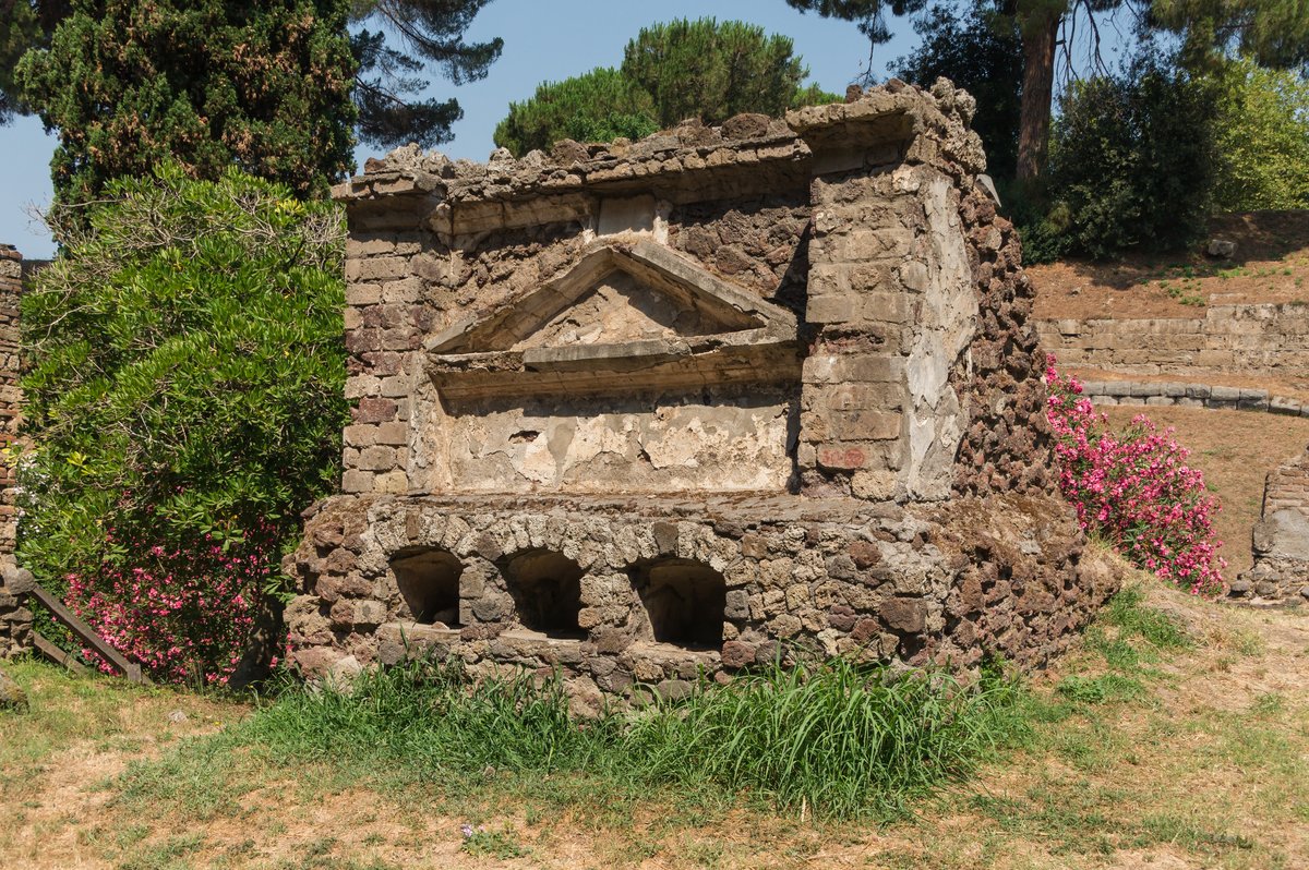 Funerary monument in Pompeii Italy