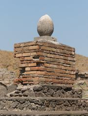 Funerary stele in ancient Pompeii, Italy