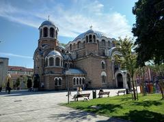 Seven Saints Church in Sofia, Bulgaria with clear skies