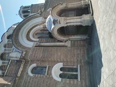 Seven Saints Church exterior in Sofia with domes and crosses