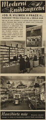 Modern bookstore Jos. R. Vilímek advertisement