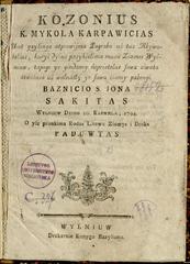 Old Lithuanian sermon manuscript by Mykolas Karpavičius about 1794 Uprising