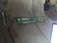 Signage on the platform at Consolação Station in São Paulo Metro