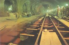Construction of the central platform at Consolação station in 1989