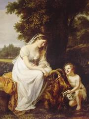 The Grateful Child painting by Henriette Lorimier depicting a child showing gratitude