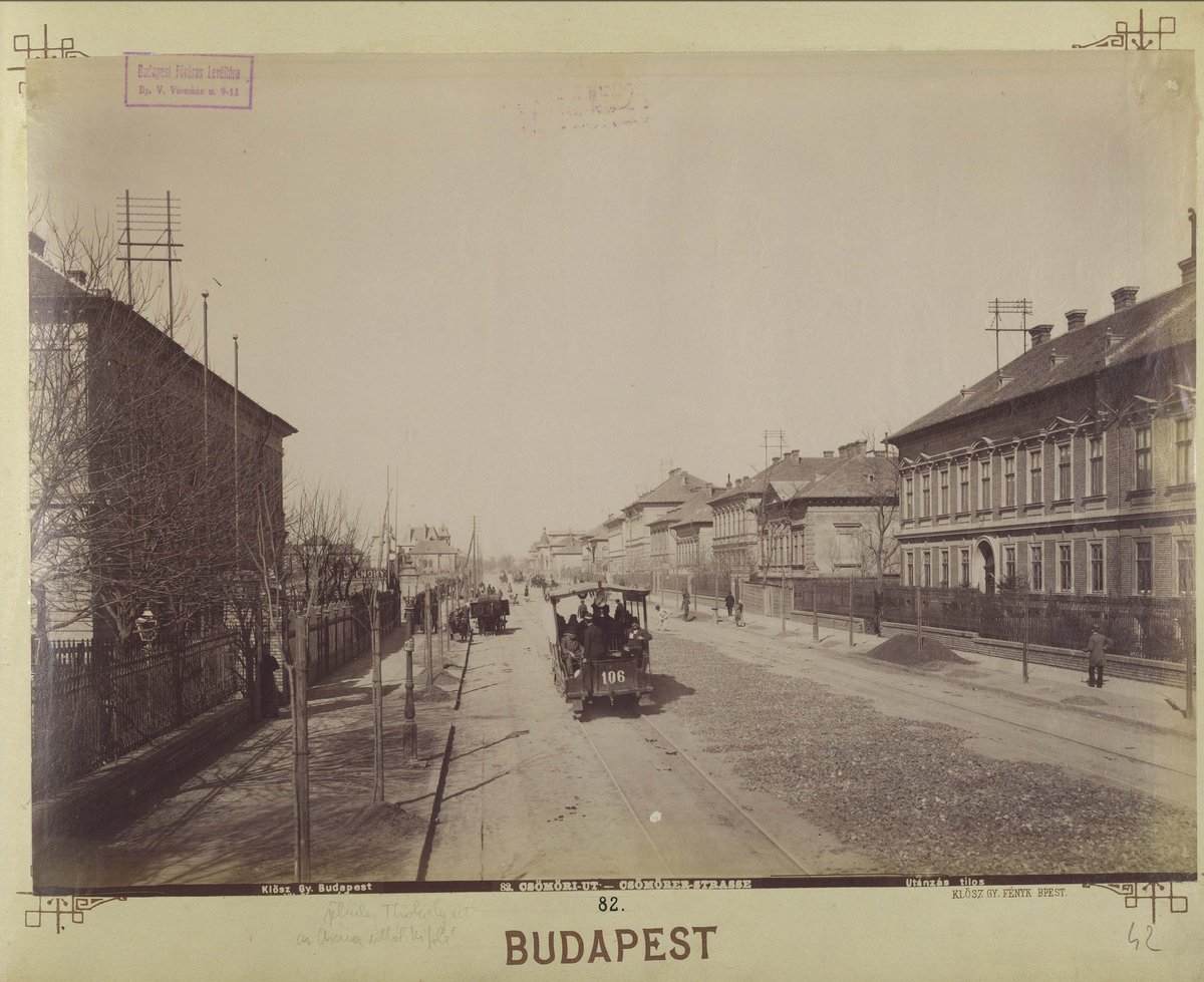 Panoramic view of Csömöri út in Budapest after 1890