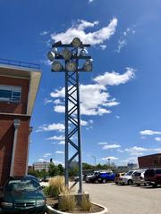 Old stadium light post from Crosley Field at City Gospel Mission in Queensgate, Cincinnati, Ohio