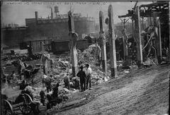 Demolition of the Palace of the Fans baseball park in Cincinnati in November 1911