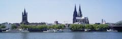 Cologne Cathedral with paddle steamer Goethe on the Rhine River