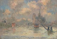 Impressionist painting of Notre-Dame de Paris by Albert Lebourg