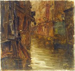 Historical black and white photograph of La rue de Bièvre flooded during the 1910 Paris flood, view from Boulevard Saint-Germain