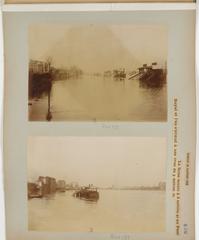 The Flood of the Seine river on Saturday, January 29, 1910, historical black and white photograph