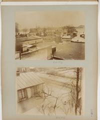 1910 Seine River flood in Paris with submerged streets and flooding buildings