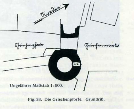 Floor plan of the Griechenpforte, part of the Cologne city wall