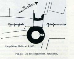 Floor plan of the Griechenpforte, part of the Cologne city wall