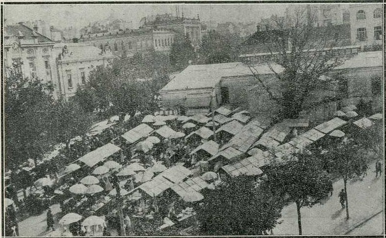 Green market Cvetni trg in Belgrade, Serbia 1930