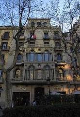 Perfume museum and shop exterior facade in Barcelona