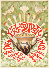 Vintage poster artwork for Den Frie Udstilling art exhibition in Copenhagen 1893-1897