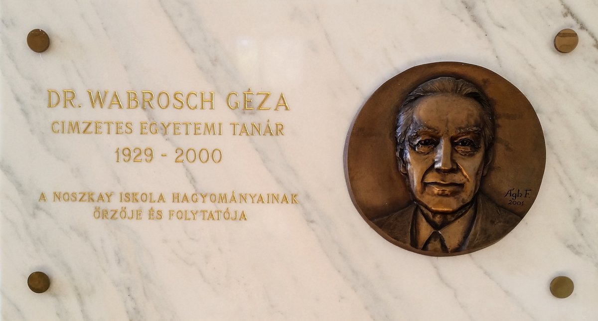 Plaque of Géza Wabrosch at Budapesti János Hospital