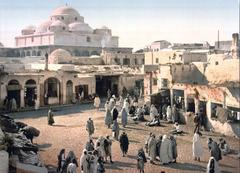 Place Bab Souika in Tunis in 1899 showing historical street scene