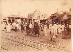 Sidi Mahrez Mosque and Bab Souika Square in Tunis around 1901