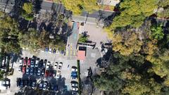 Aerial view of Museo de Arte Moderno in Mexico City taken by a drone