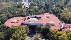 Aerial view of Museo de Arte Moderno taken by a drone