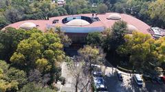 Modern Art Museum aerial view from a drone