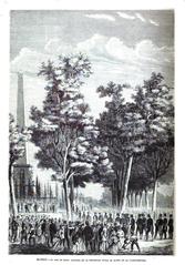 Arrival of the civic procession at the Campo de la Independencia in Madrid