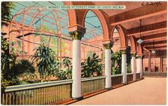 Vintage color postcard of the Monkey House in Forest Park, St. Louis, Missouri