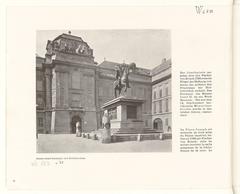 Vintage black and white panoramic photograph of Vienna cityscape and surrounding landscape from 1912
