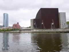 Exterior view of Bilbao Maritime Museum Ría de Bilbao with modern architecture