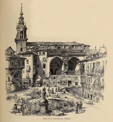 Plaza de la Constitucion in Vittoria, historic European city square with classic architecture