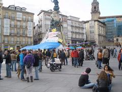 Protest camp of Movimiento 15 de Mayo in Plaza de la Virgen Blanca, Vitoria-Gasteiz, Basque Country, Spain