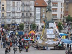 Protest camp of the 15-M Movement at Virgen Blanca Square in Vitoria-Gasteiz, Basque Country, Spain
