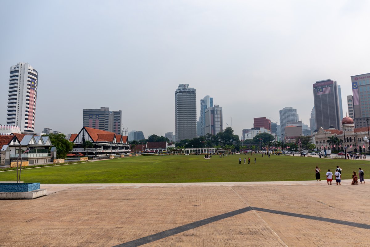 Independence Square Dataran Merdeka in Kuala Lumpur with Sultan Abdul Samad Building