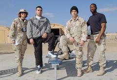 US military personnel from Air Force and Army at Baghdad International Airport during Operation Iraqi Freedom