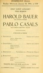Harold Bauer and Pablo Casals at Symphony Hall in 1916