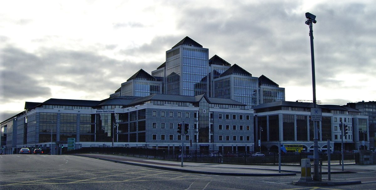 View of George's Quay Plaza from north side of Talbot Memorial Bridge in Dublin