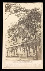 Astor Library building on Lafayette Place near Eighth Street in historic black and white photograph