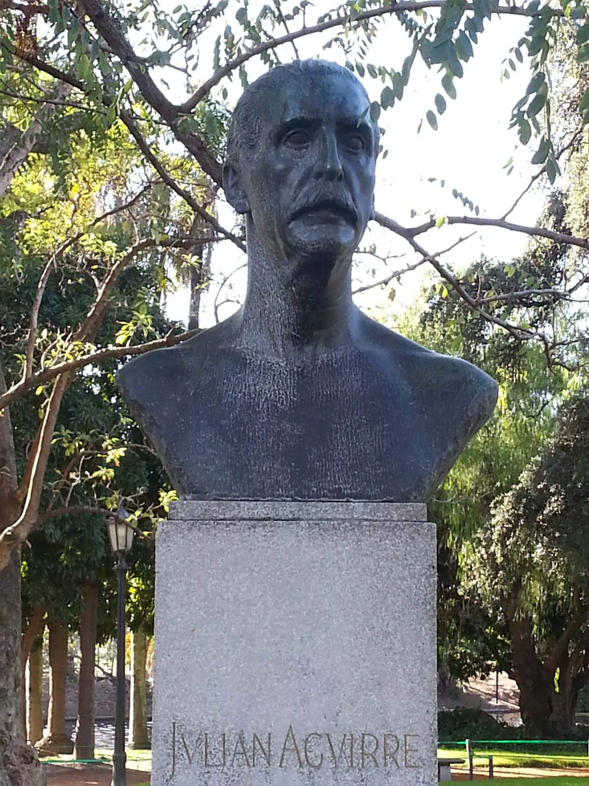 Bust of Julián Aguirre in Paseo de los Poetas at El Rosedal, Buenos Aires, Argentina