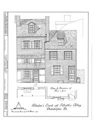 Historic houses on Elfreth's Alley in Philadelphia