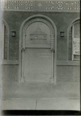 Marble bas-relief tablet commemorating Fort Dearborn at Michigan Avenue and River Street Chicago