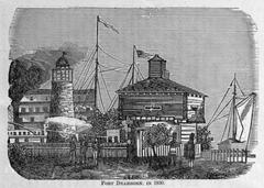 Fort Dearborn in 1830 historical illustration