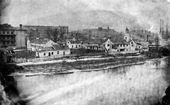 Historic 1856 map showing 2nd Fort Dearborn in Chicago