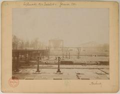 Vintage black and white photograph of Esplanade des Invalides in 7th arrondissement of Paris, taken in 1899