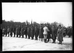 General Galopin and newly decorated soldiers at the 83rd Division review at Les Invalides, April 22, 1915